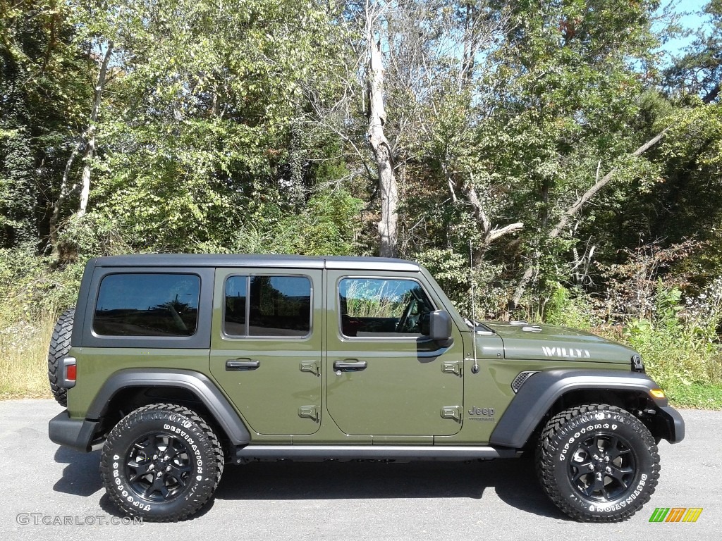 Sarge Green 2021 Jeep Wrangler Unlimited Willys 4x4 Exterior Photo #139918673