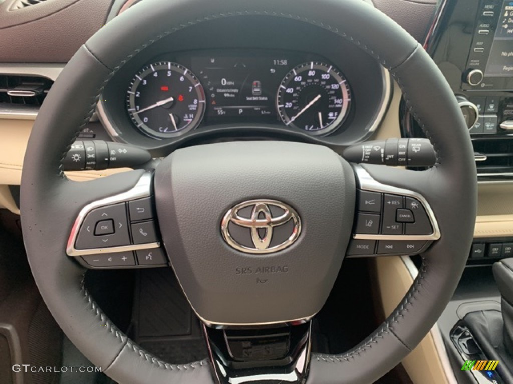 2021 Toyota Highlander XLE AWD Black Steering Wheel Photo #139919757