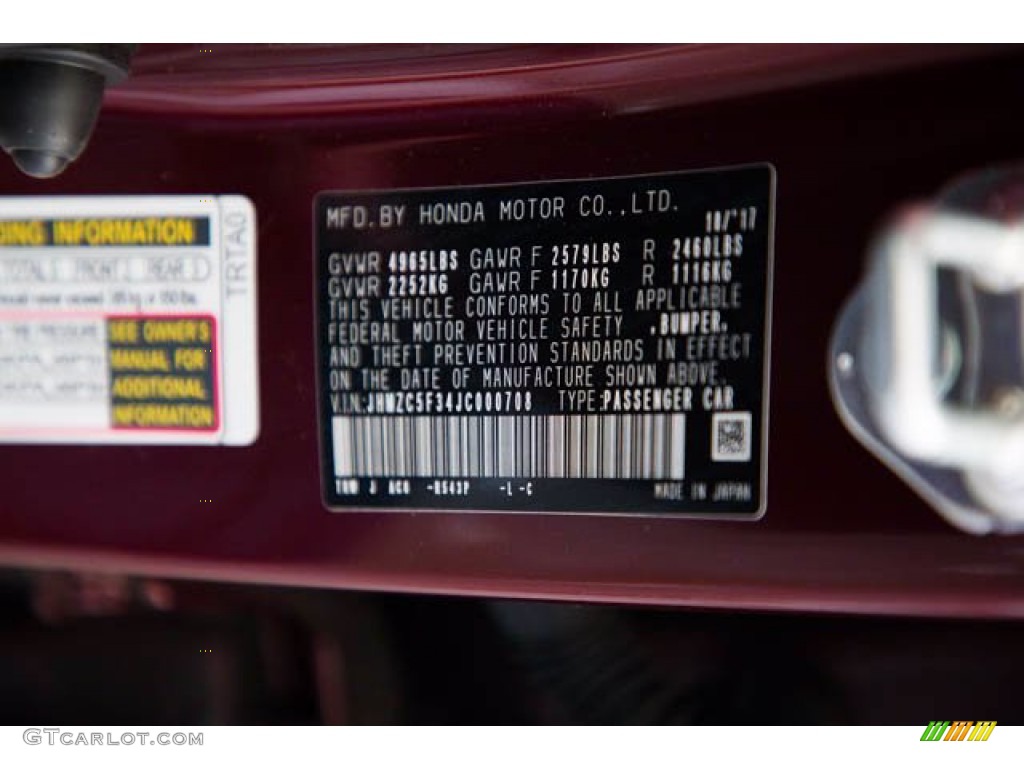 2018 Clarity Color Code R543P for Crimson Pearl Photo #139921866