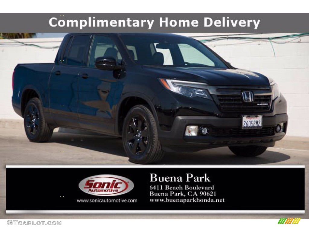 2018 Ridgeline Black Edition AWD - Crystal Black Pearl / Black/Red photo #1