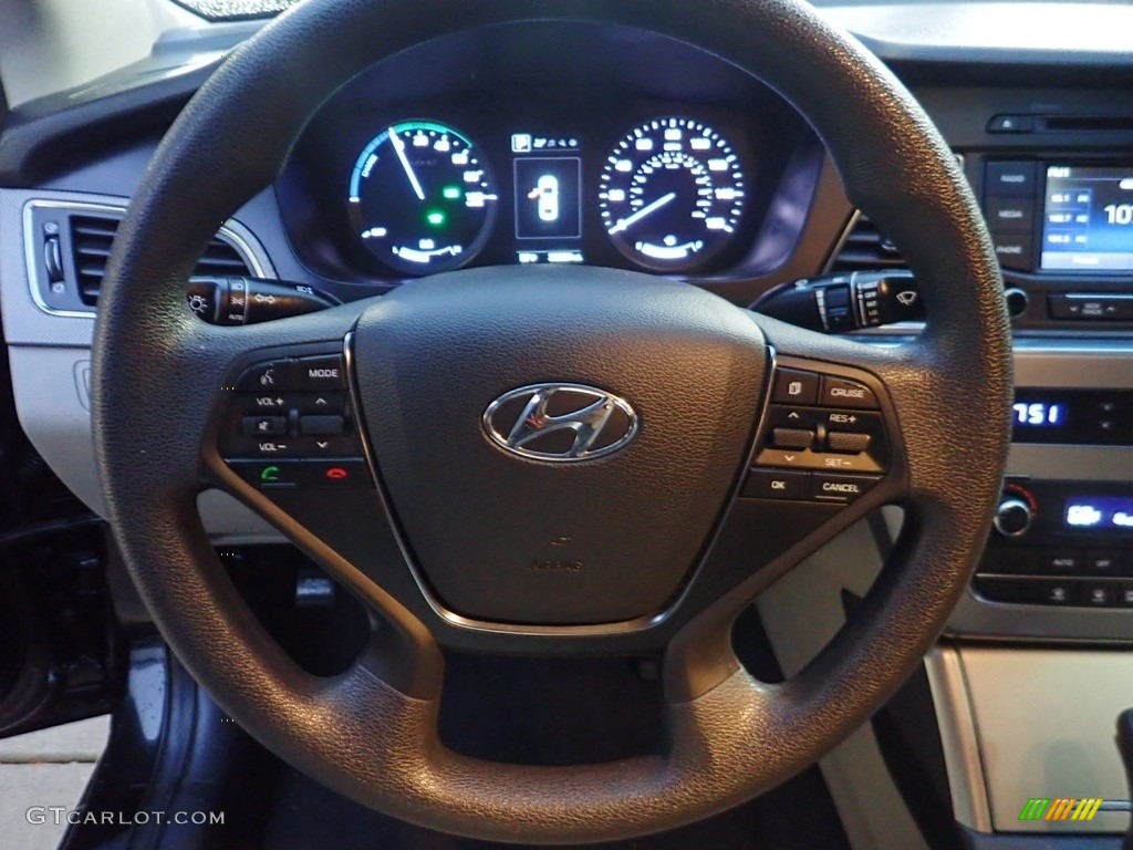 2016 Sonata Hybrid SE - Eclipse Black / Gray photo #21