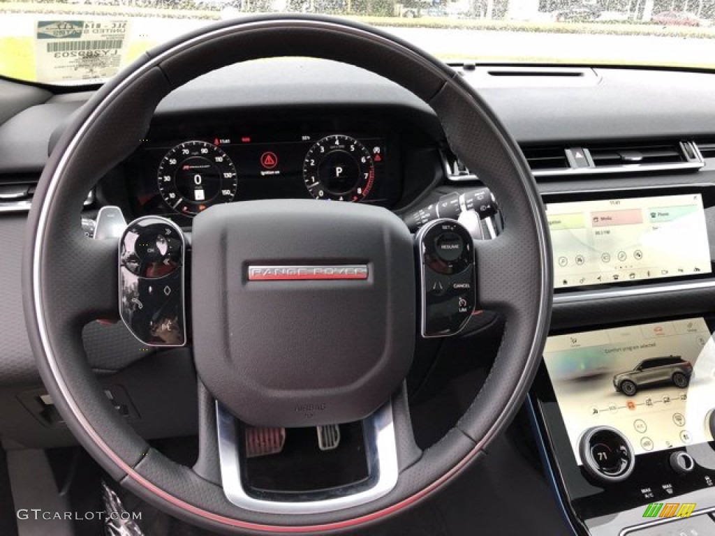 2020 Land Rover Range Rover Velar R-Dynamic S Ebony/Ebony Steering Wheel Photo #139933099