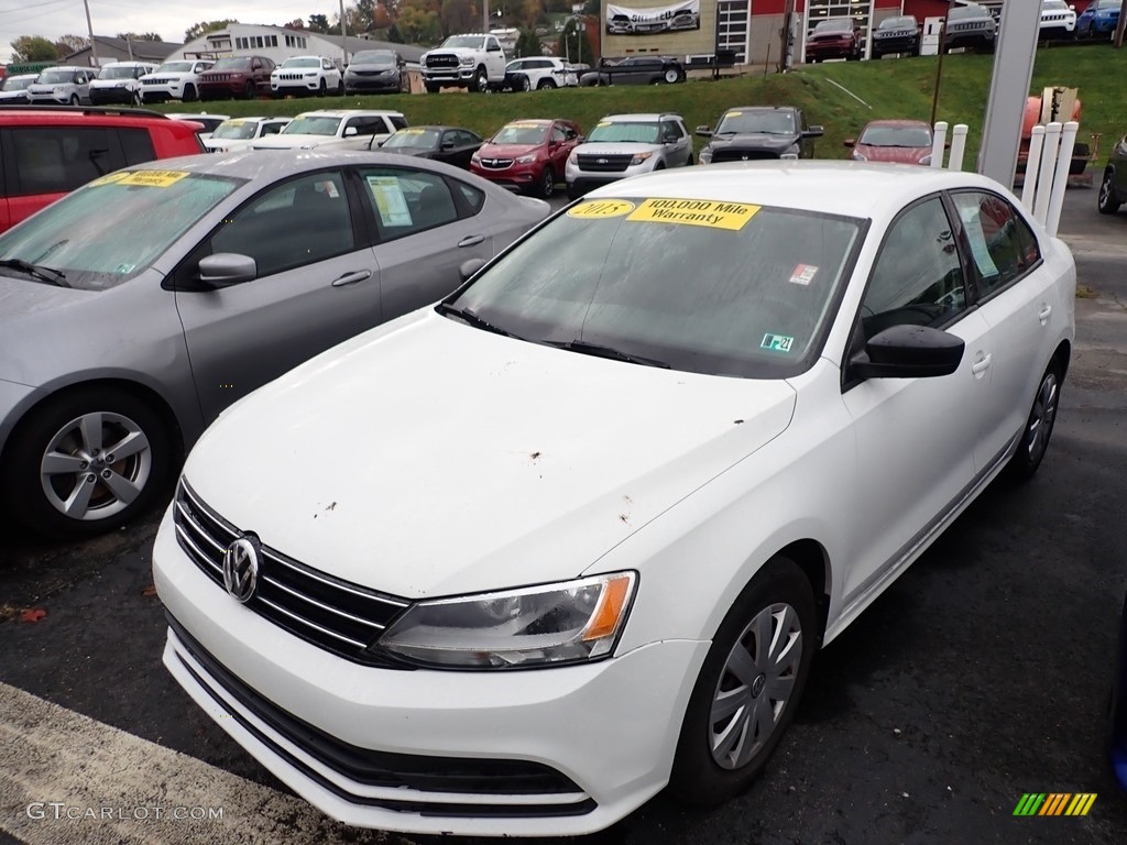 2015 Jetta S Sedan - Pure White / Titan Black photo #1