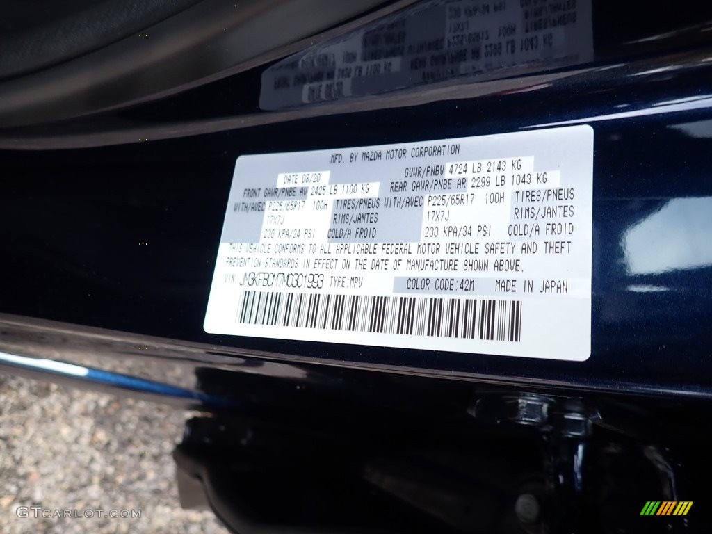 2021 CX-5 Color Code 42M for Deep Crystal Blue Mica Photo #139939404