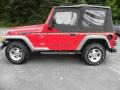 2000 Flame Red Jeep Wrangler Sport 4x4  photo #2