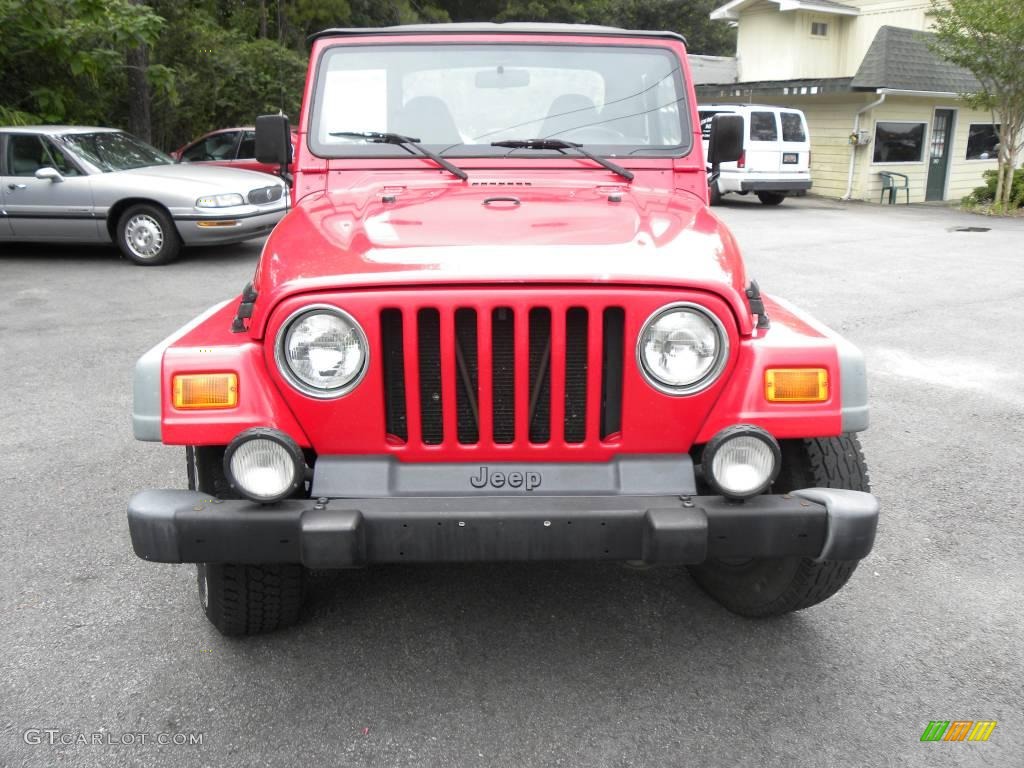 2000 Wrangler Sport 4x4 - Flame Red / Camel photo #13