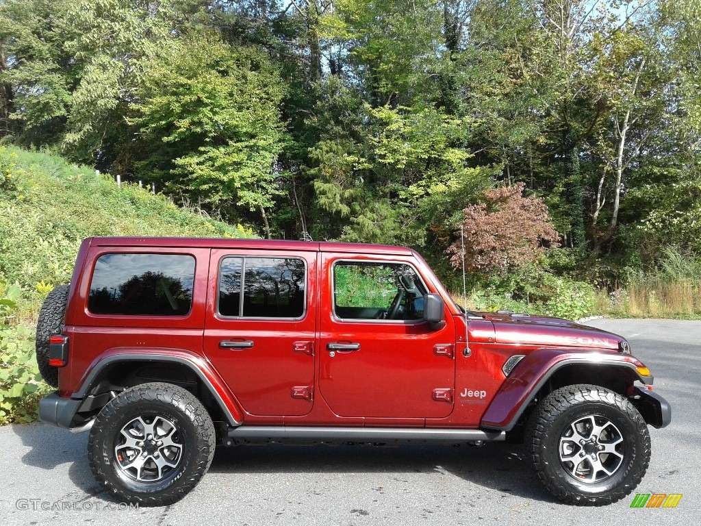 Snazzberry Pearl 2021 Jeep Wrangler Unlimited Rubicon 4x4 Exterior Photo #139941228