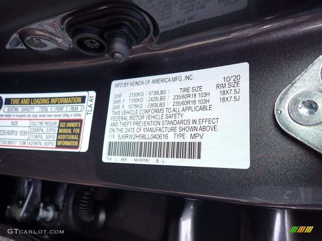 2020 CR-V EX AWD - Sonic Gray Pearl / Gray photo #12