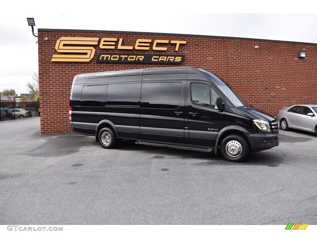 Jet Black 2016 Mercedes-Benz Sprinter 3500 High Roof Passenger Conversion Van Exterior Photo #139947291