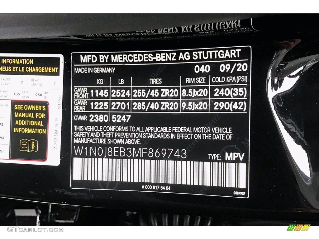 2021 GLC Color Code 040 for Black Photo #139947906
