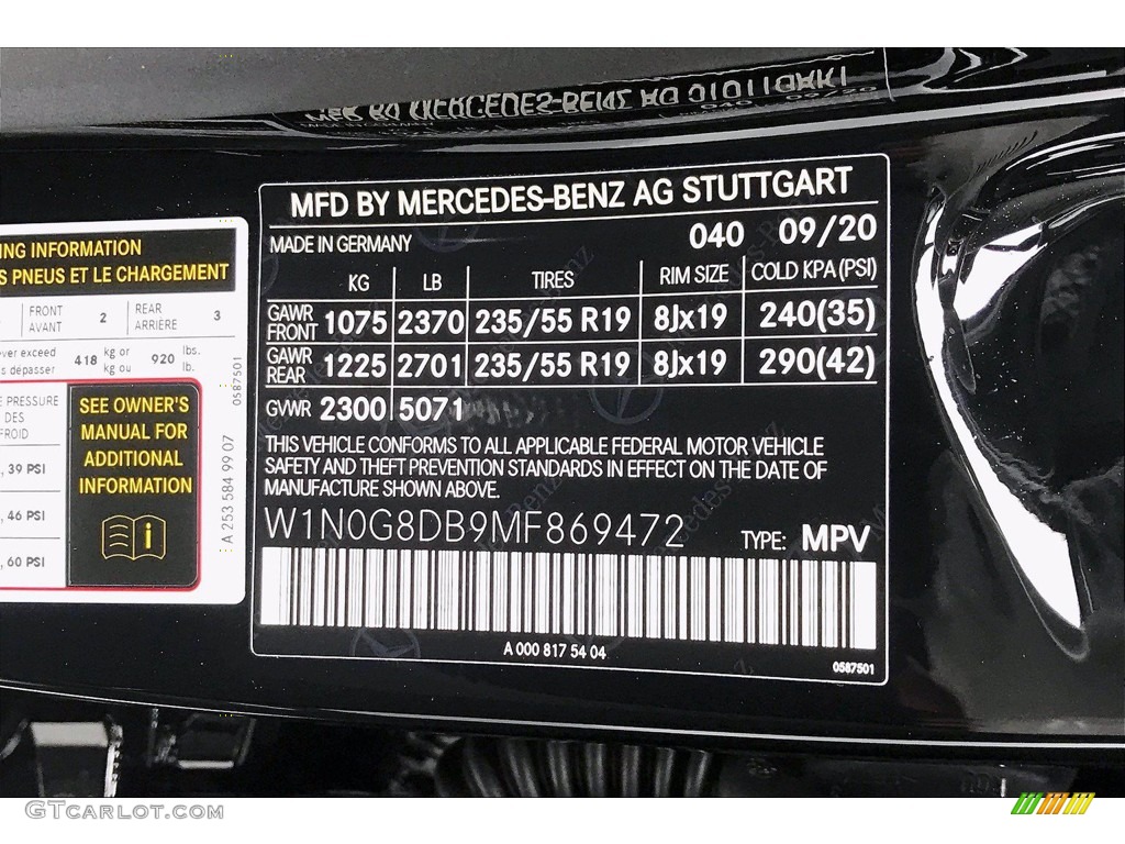 2021 GLC Color Code 040 for Black Photo #139948386