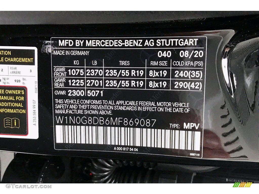 2021 GLC Color Code 040 for Black Photo #139948617