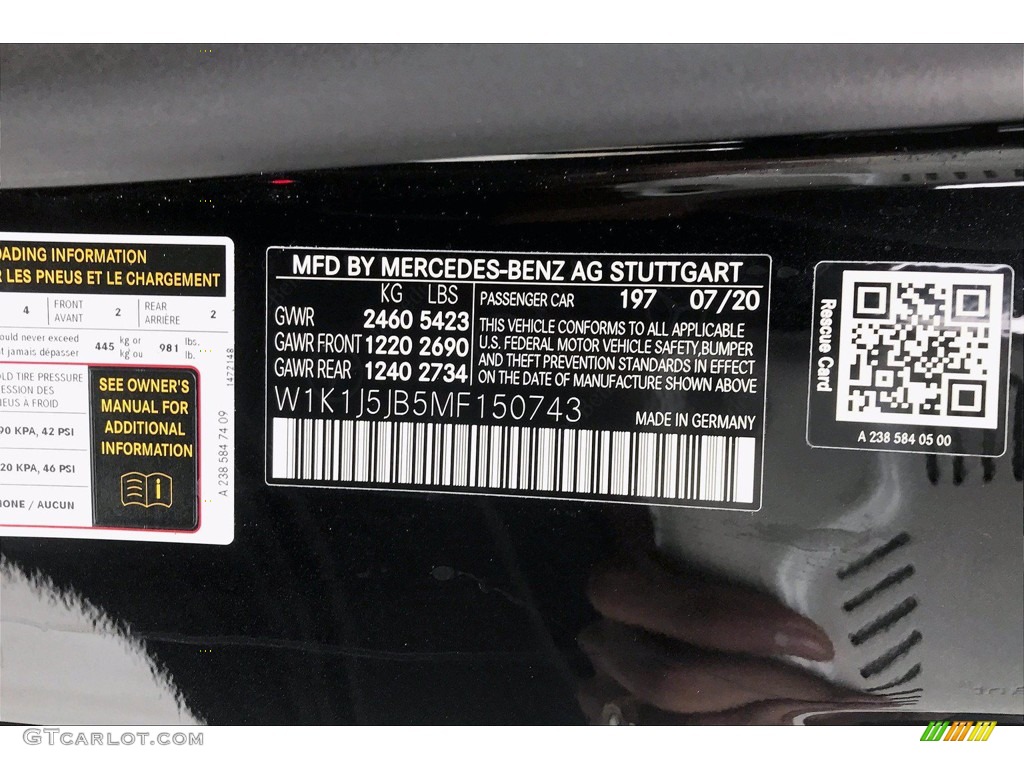 2021 E Color Code 197 for Obsidian Black Metallic Photo #139949097