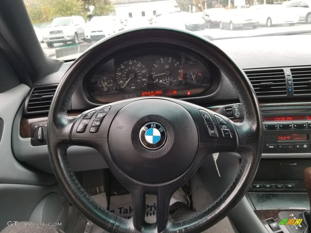 2003 BMW 3 Series 325i Convertible Black Steering Wheel Photo #139950054