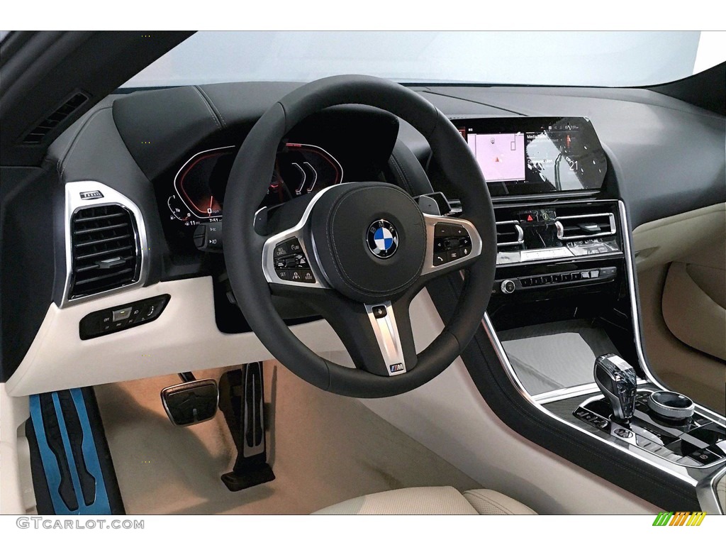 2021 8 Series M850i xDrive Coupe - Barcelona Blue Metallic / Ivory White photo #7