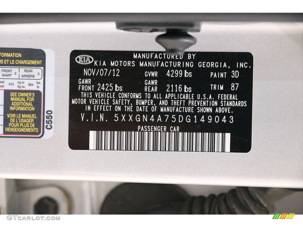 2013 Optima EX - Bright Silver Metallic / Gray photo #18