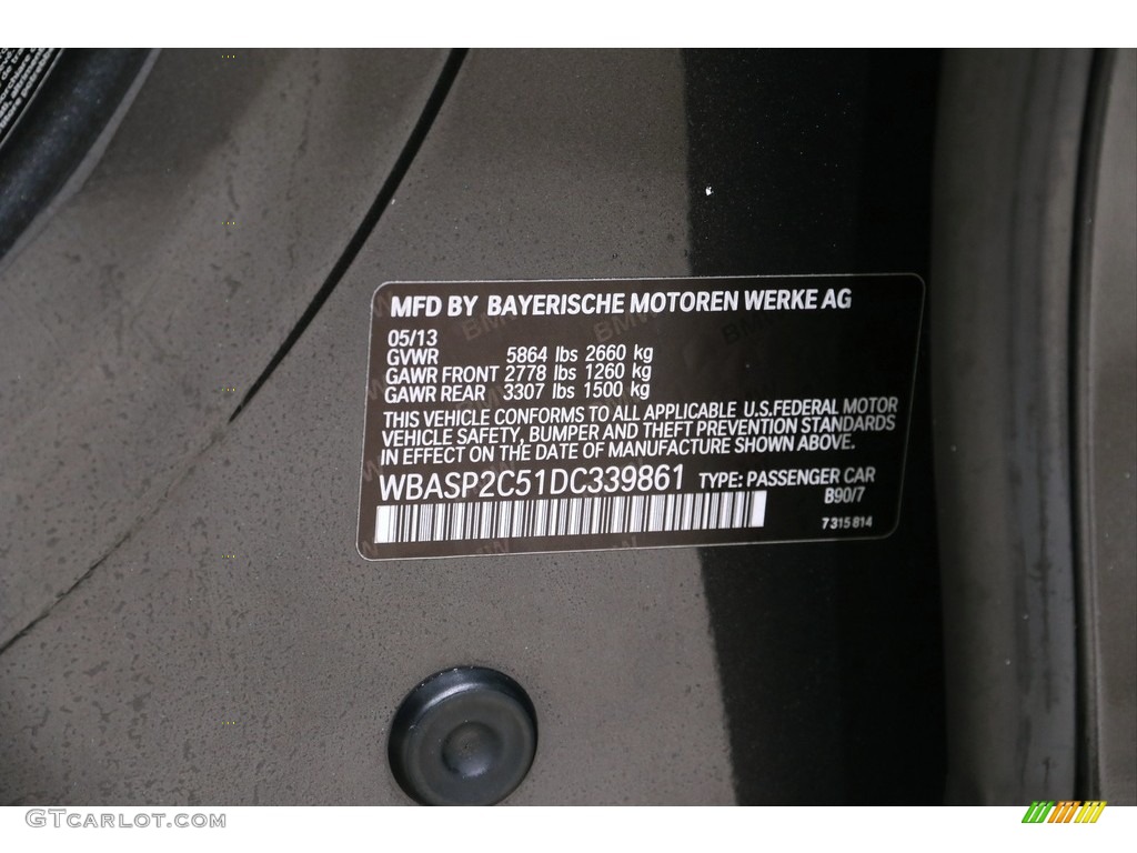 2013 5 Series 535i xDrive Gran Turismo - Dark Graphite Metallic II / Black photo #23