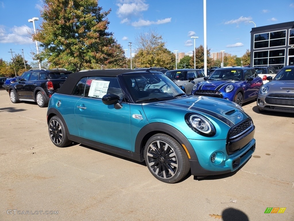 2021 Convertible Cooper S - Caribbean Aqua Metallic / Carbon Black photo #2