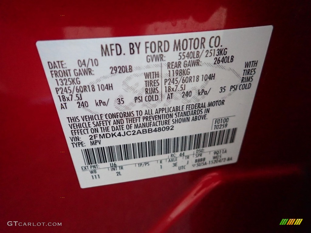 2010 Edge SEL AWD - Red Candy Metallic / Medium Light Stone photo #24