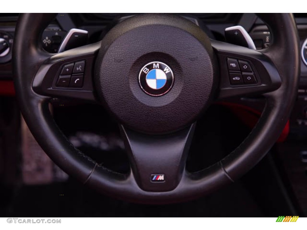 2015 BMW Z4 sDrive28i Coral Red Steering Wheel Photo #139958209