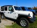 2021 Bright White Jeep Wrangler Unlimited Sport 4x4  photo #3