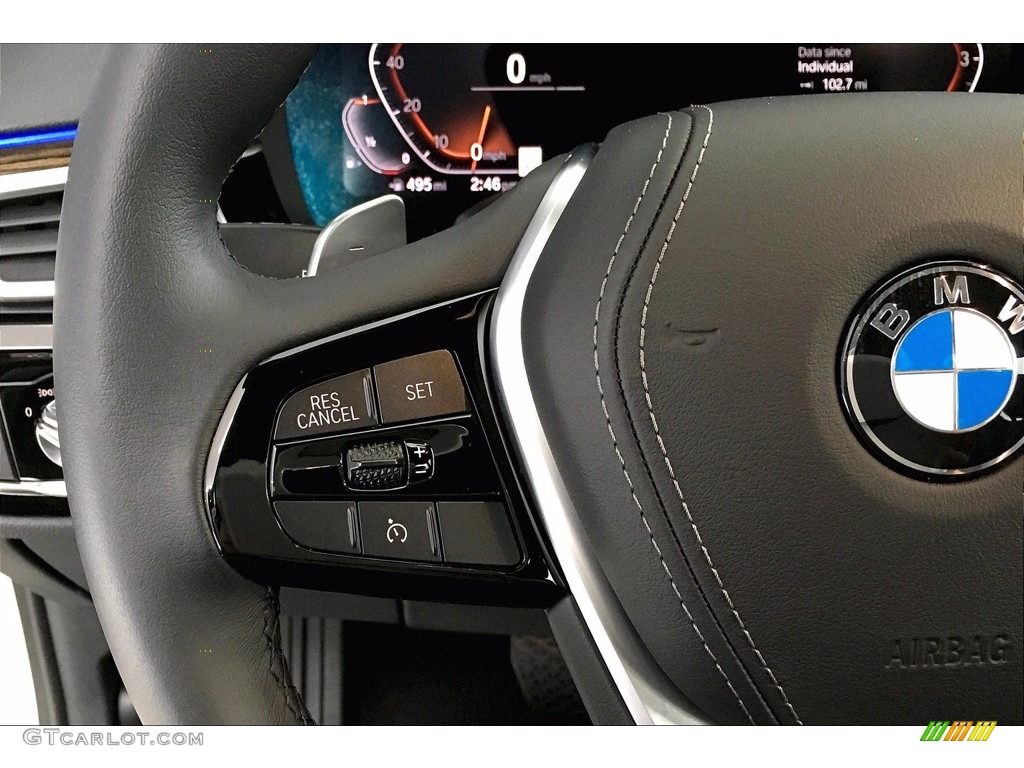 2020 BMW 5 Series 530i Sedan Black Steering Wheel Photo #139959619