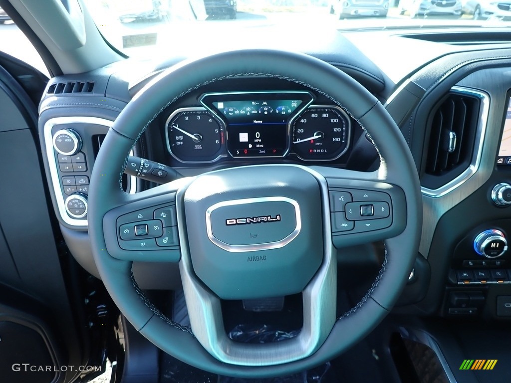 2021 GMC Sierra 1500 Denali CabonPro Crew Cab 4WD Jet Black Steering Wheel Photo #139959832