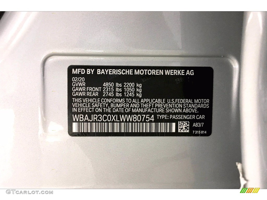 2020 5 Series 530i Sedan - Glacier Silver Metallic / Black photo #35