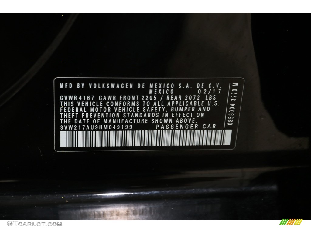 2017 Golf 4 Door 1.8T Wolfsburg - Black / Titan Black photo #28