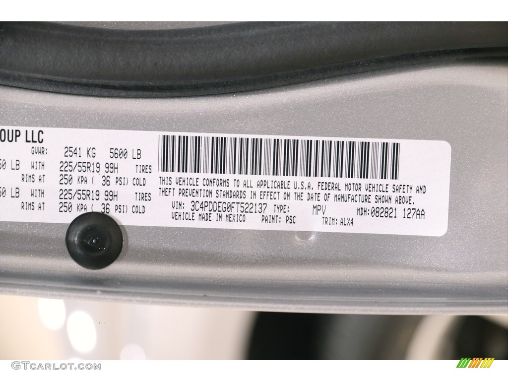 2015 Journey Color Code PSC for Billet Silver Metallic Photo #139961308