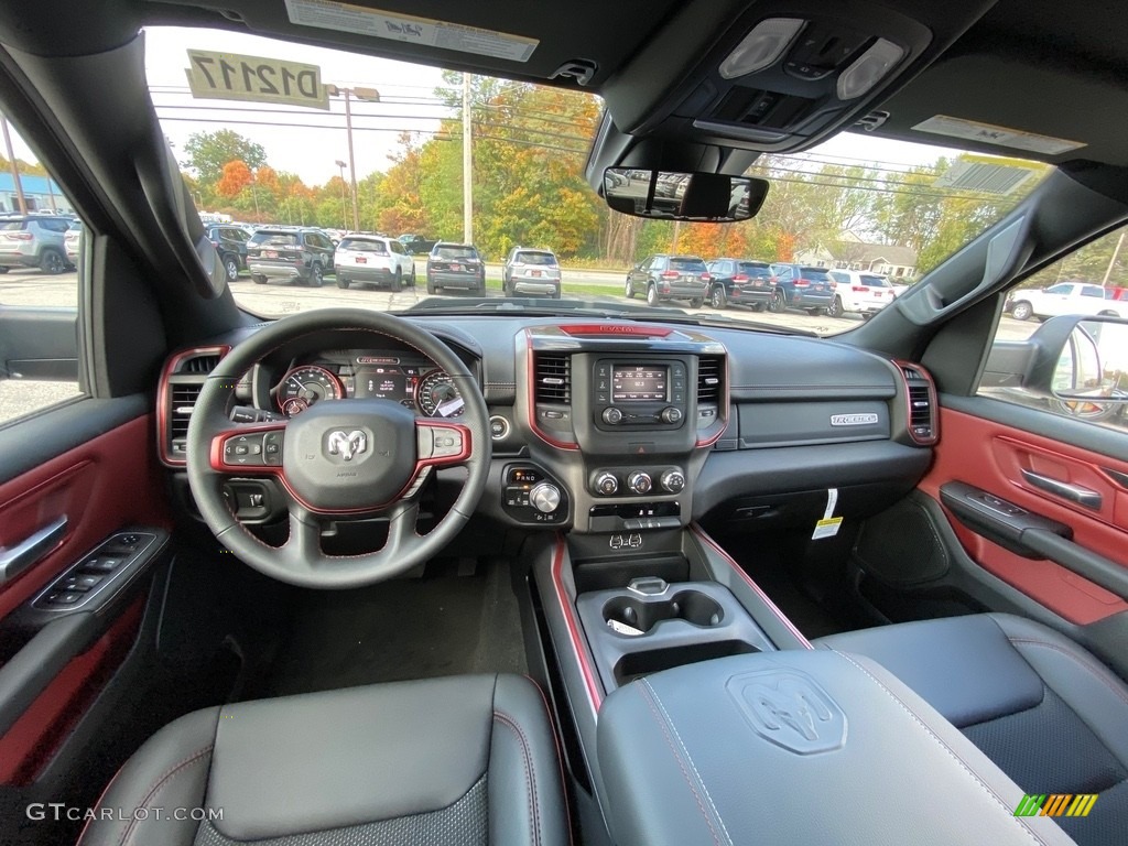 Red/Black Interior 2021 Ram 1500 Rebel Crew Cab 4x4 Photo #139961365