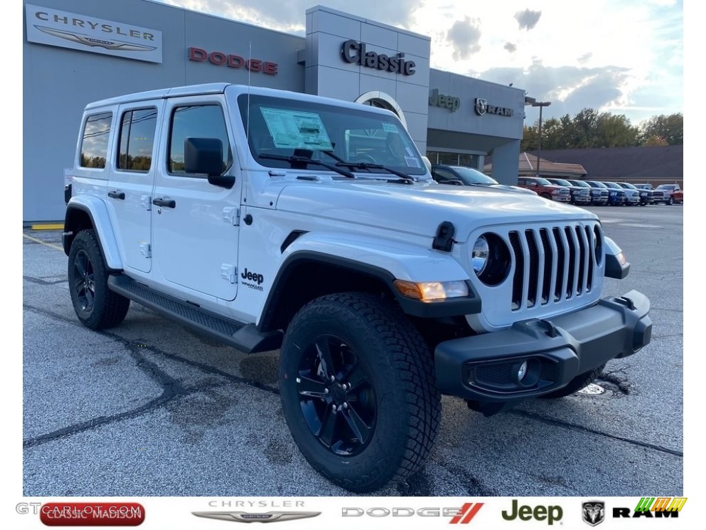 2021 Wrangler Unlimited Sahara 4x4 - Bright White / Black photo #1