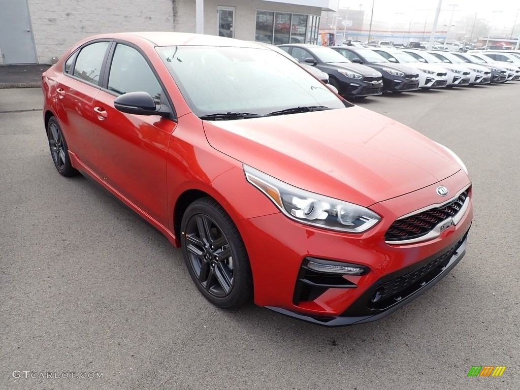 Fire Orange 2021 Kia Forte GT-Line Exterior Photo #139965676