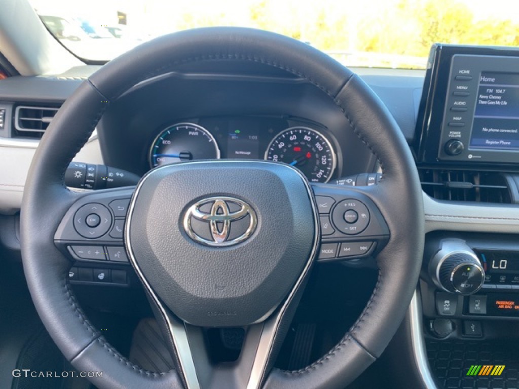 2021 Toyota RAV4 XLE AWD Hybrid Light Gray Steering Wheel Photo #139965679