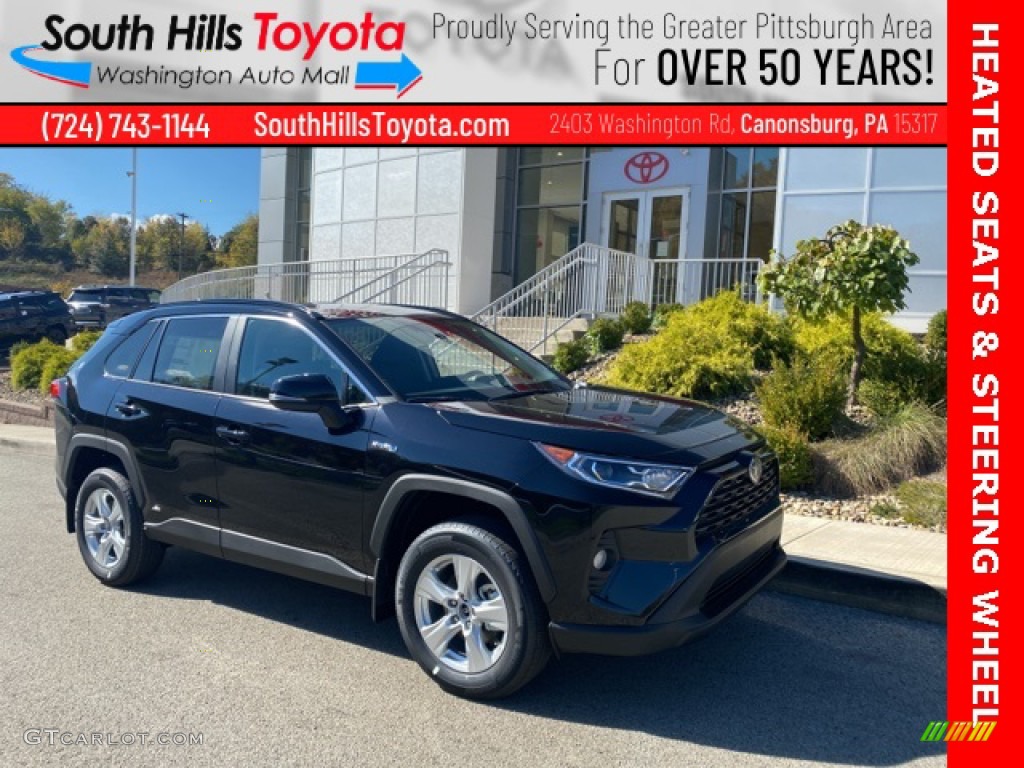 2021 RAV4 XLE AWD Hybrid - Midnight Black Metallic / Black photo #1