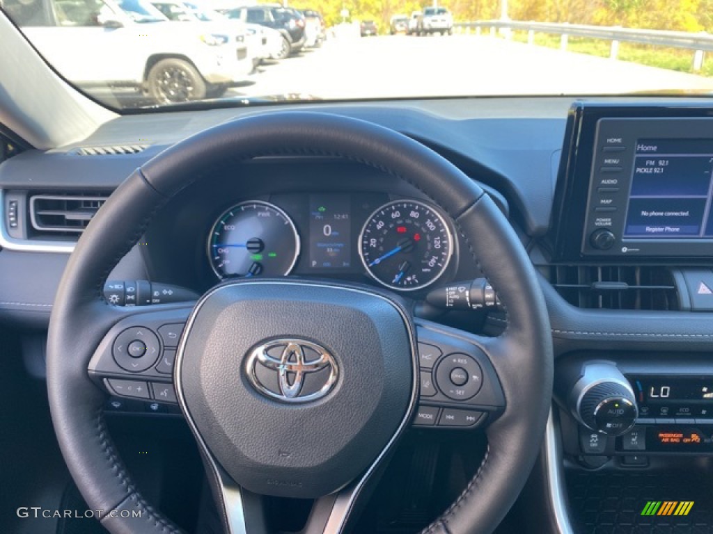 2021 Toyota RAV4 XLE AWD Hybrid Black Steering Wheel Photo #139966603