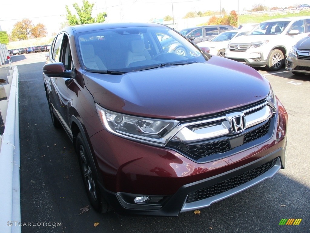 2018 CR-V EX AWD - Basque Red Pearl II / Gray photo #7