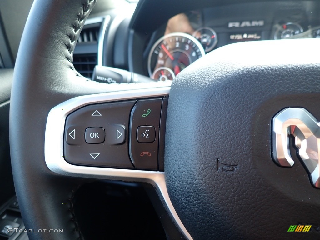 2021 Ram 1500 Big Horn Crew Cab 4x4 Black Steering Wheel Photo #139972930