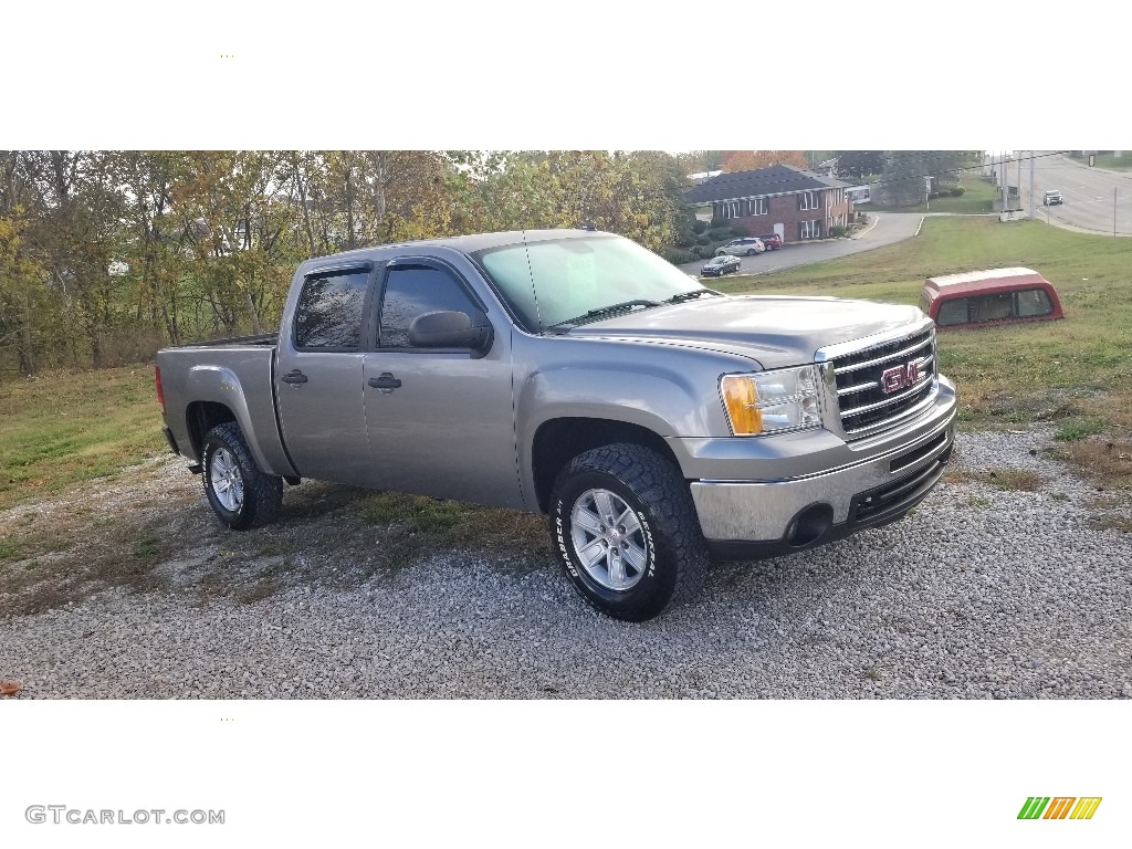 2013 Sierra 1500 SLE Crew Cab 4x4 - Steel Gray Metallic / Ebony photo #1