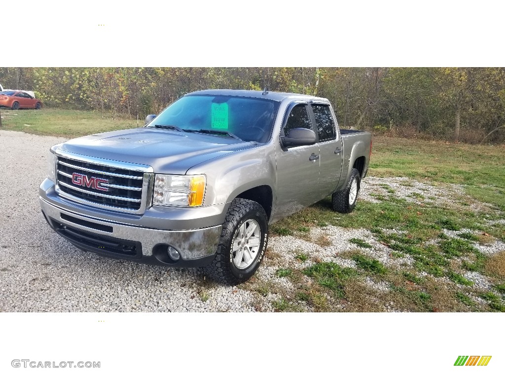 2013 Sierra 1500 SLE Crew Cab 4x4 - Steel Gray Metallic / Ebony photo #3