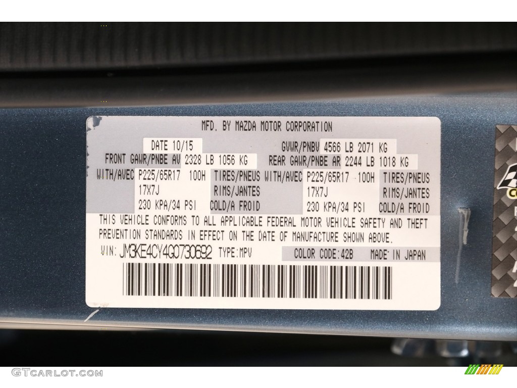 2016 CX-5 Touring AWD - Blue Reflex Mica / Black photo #18