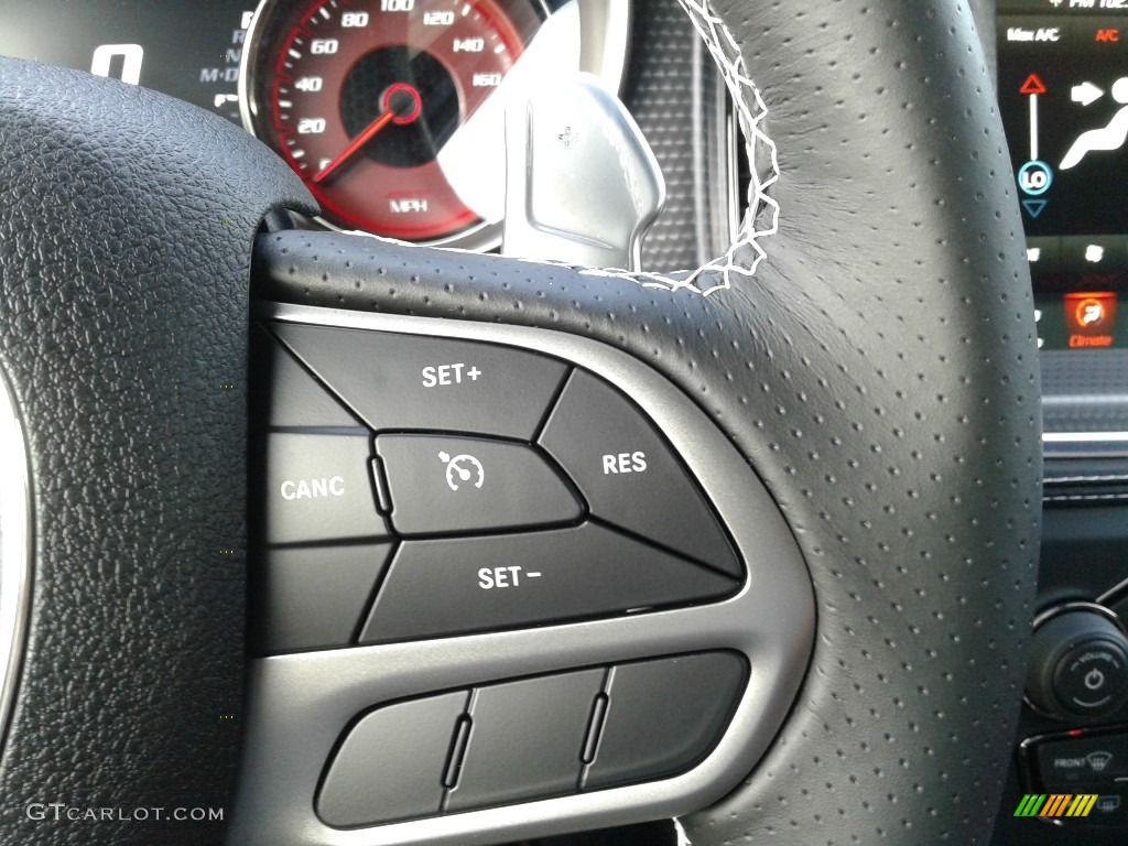 2020 Dodge Charger SRT Hellcat Widebody Black/Demonic Red Steering Wheel Photo #139974520