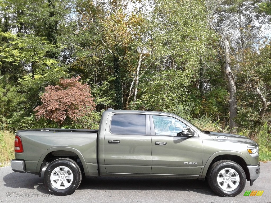 Olive Green Pearl 2021 Ram 1500 Laramie Crew Cab 4x4 Exterior Photo #139977429