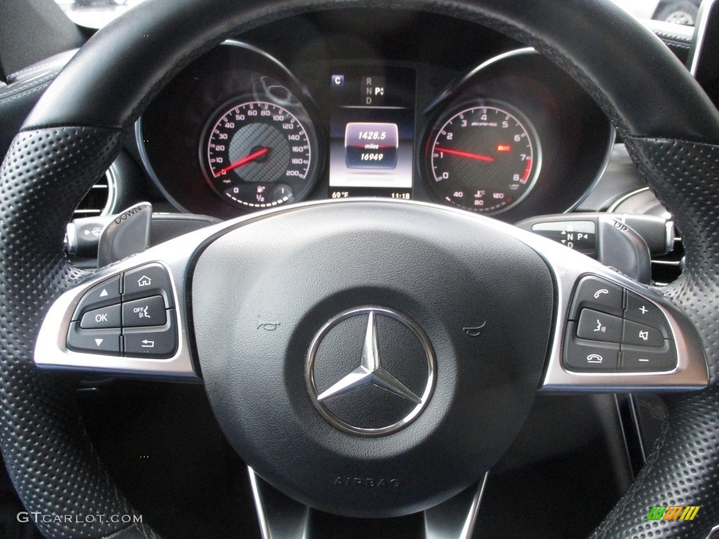 2017 Mercedes-Benz C 63 AMG Coupe Black Steering Wheel Photo #139977446