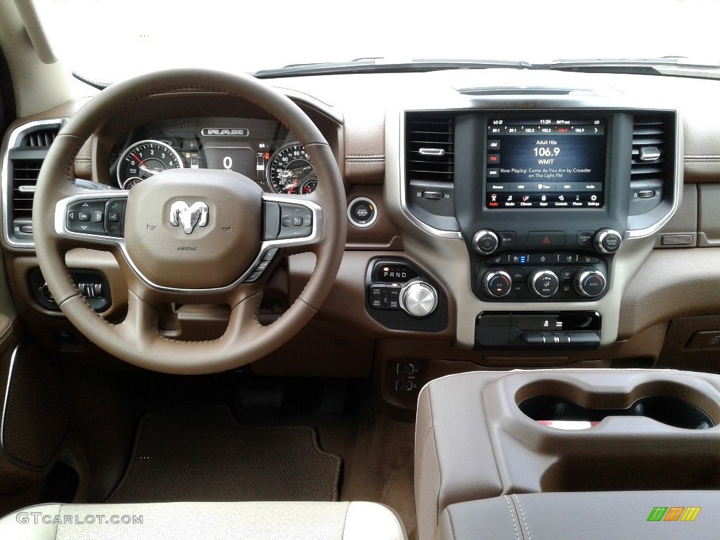 2021 Ram 1500 Laramie Crew Cab 4x4 Light Frost Beige/Mountain Brown Dashboard Photo #139977826