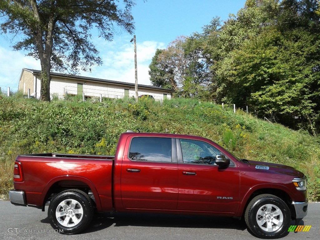 Delmonico Red Pearl 2021 Ram 1500 Laramie Crew Cab 4x4 Exterior Photo #139980004