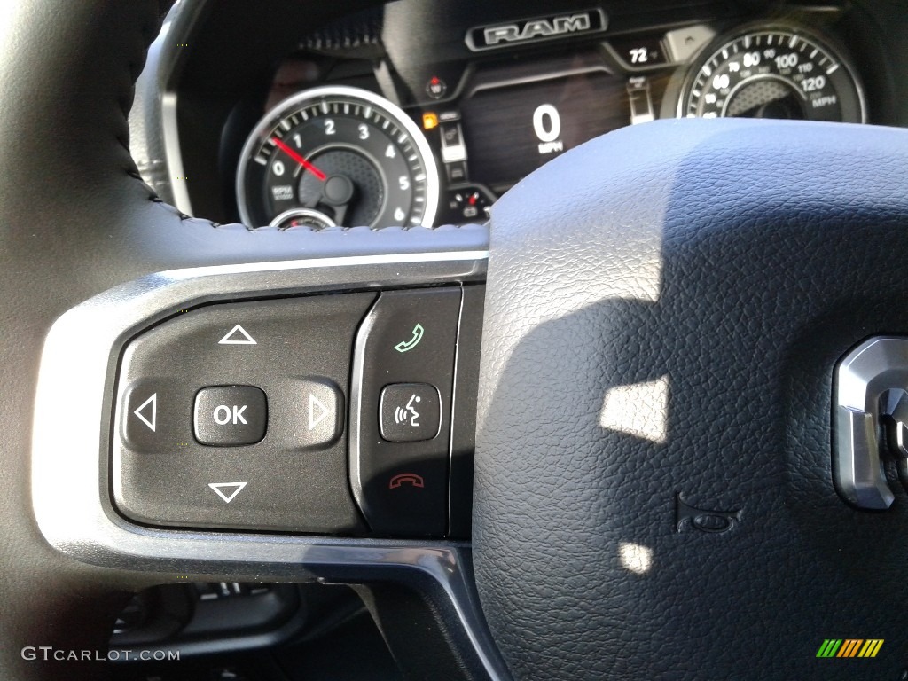 2021 Ram 1500 Laramie Crew Cab 4x4 Black Steering Wheel Photo #139980361