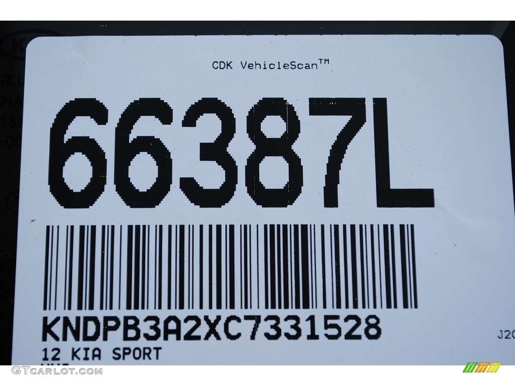 2012 Sportage LX - Clear White / Black photo #20