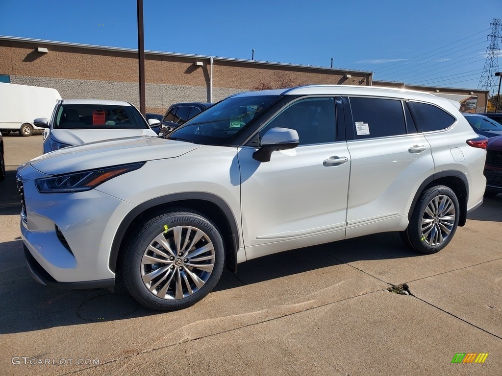 2021 Highlander Platinum AWD - Blizzard White Pearl / Glazed Caramel photo #1