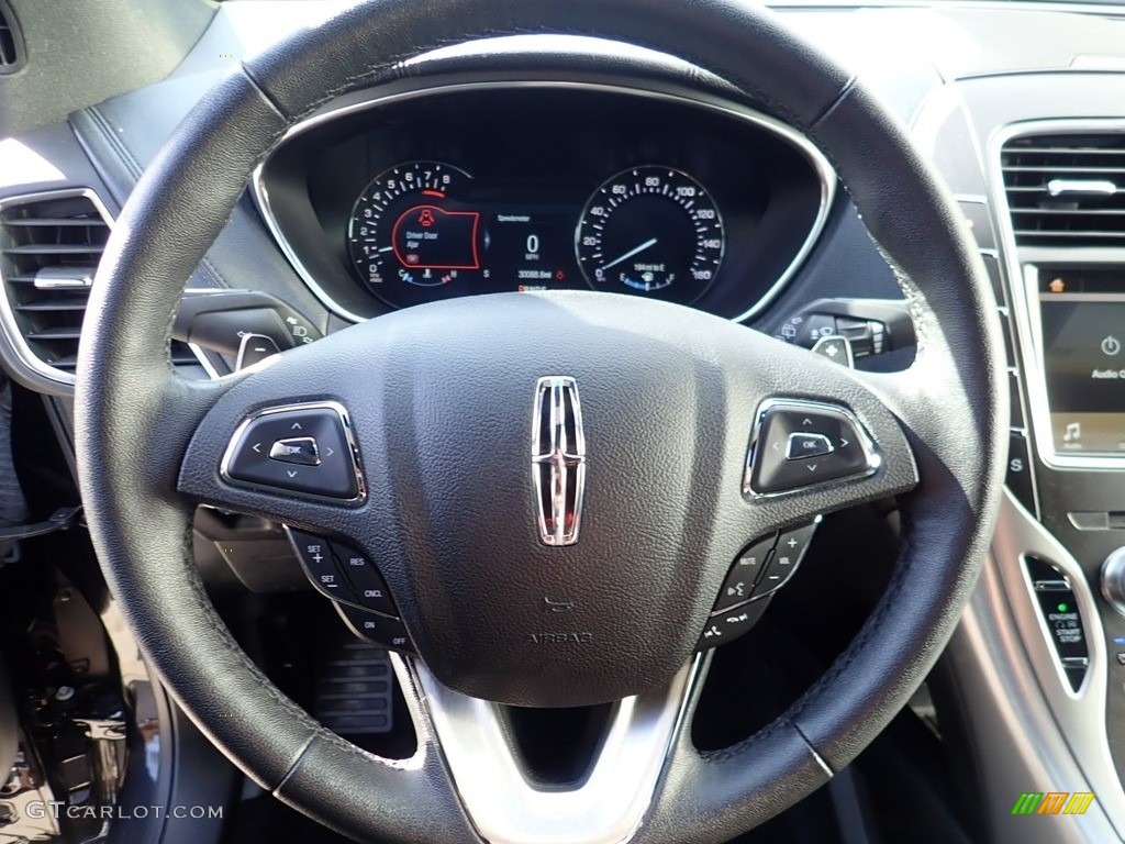 2018 Lincoln MKX Premiere AWD Ebony Steering Wheel Photo #139984765